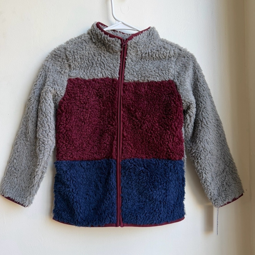 OshKosh B'gosh Kid Colorblock Fleece Knit Jacket -Boys Size 8 New with Tags